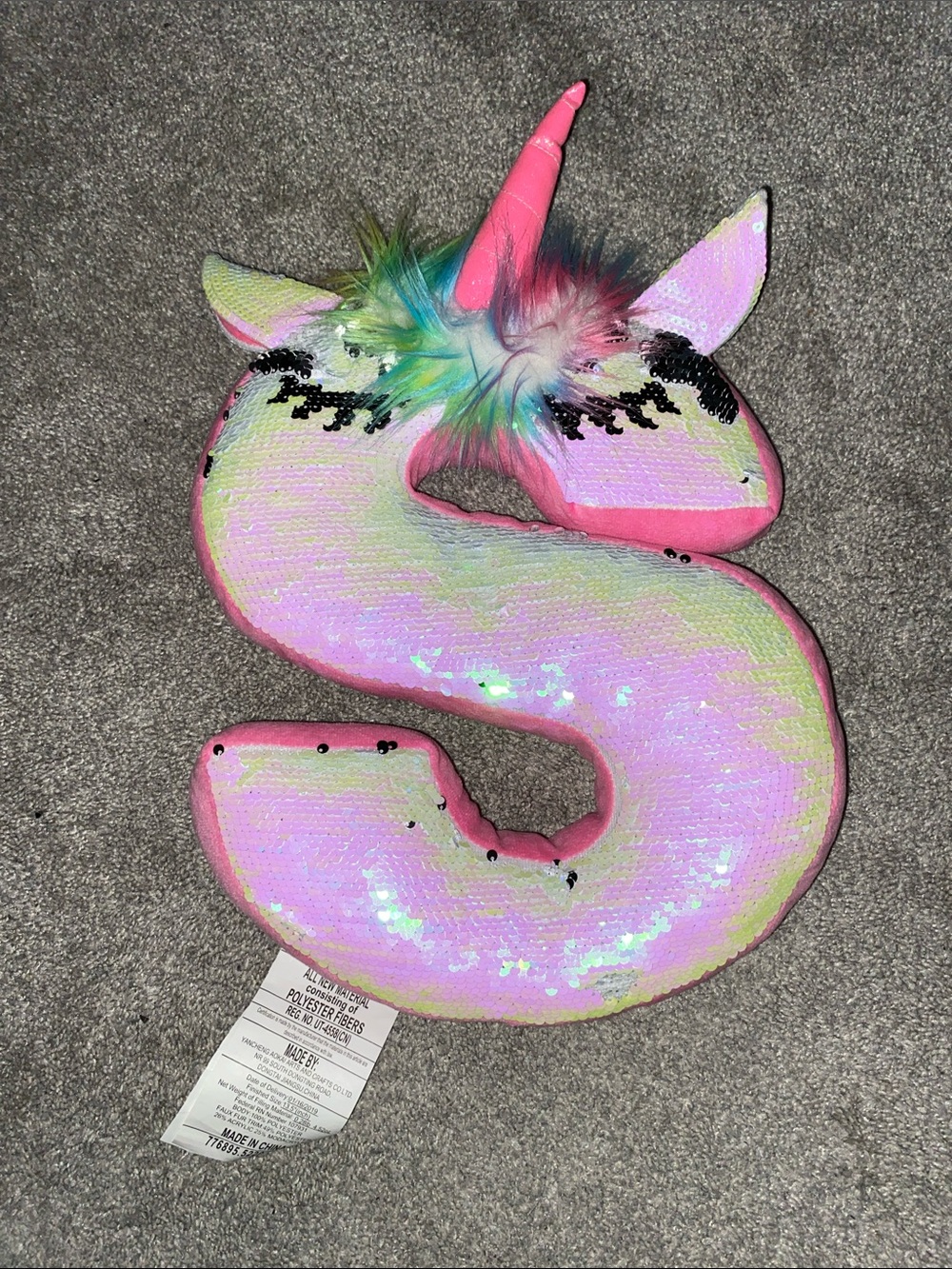 Justice Pink Iridescent Sequin Unicorn S Accent Pillow